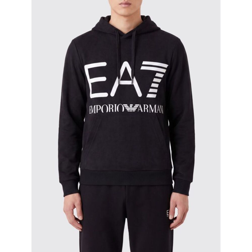 Ea7 Men Ea7 Slim Fit Contrast Logo Cotton Hoodie